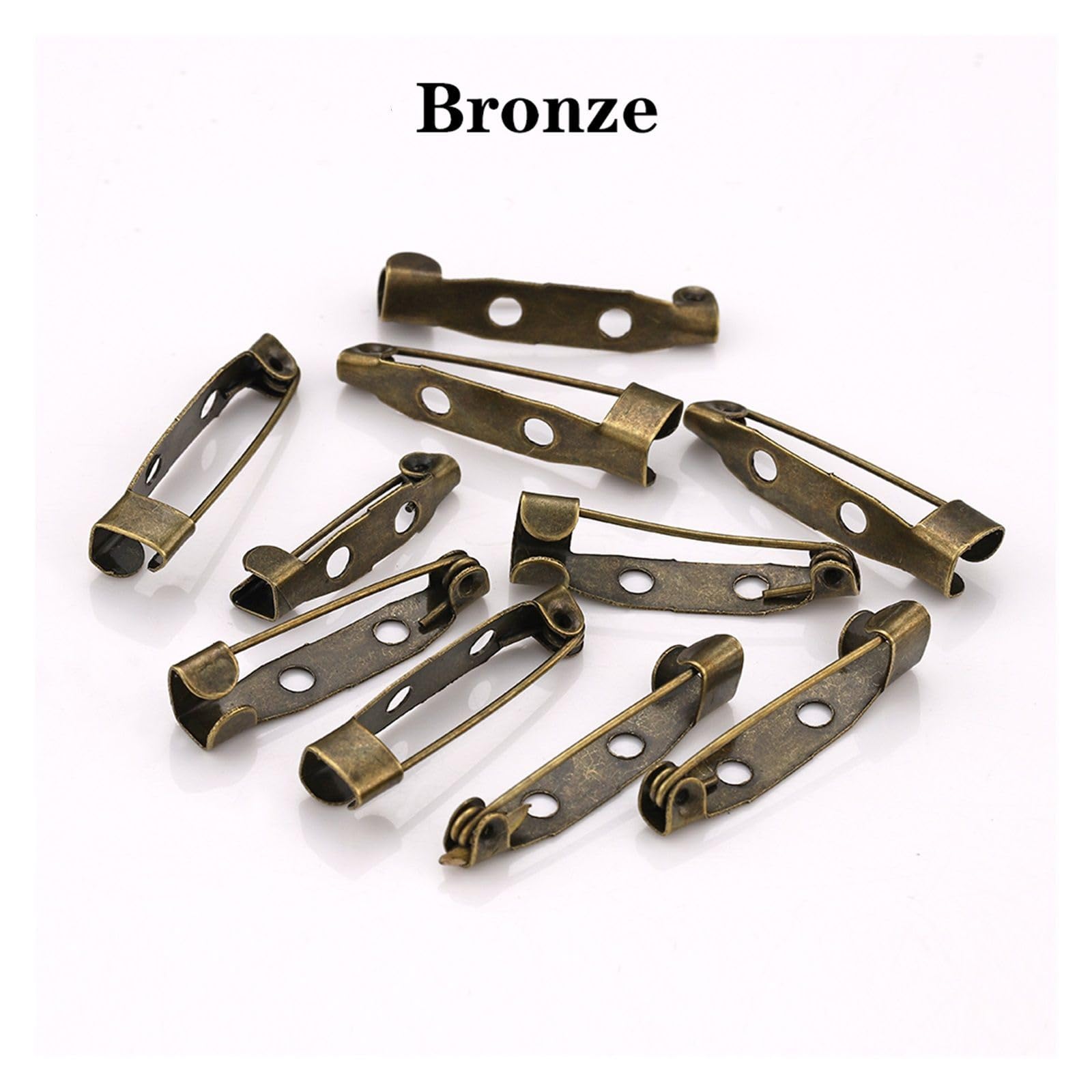 Zapięcia do broszek, Brooch 50pcs Bronze Clip Pins Blank Base for Jewelry Making DIY Findings(20 mm)