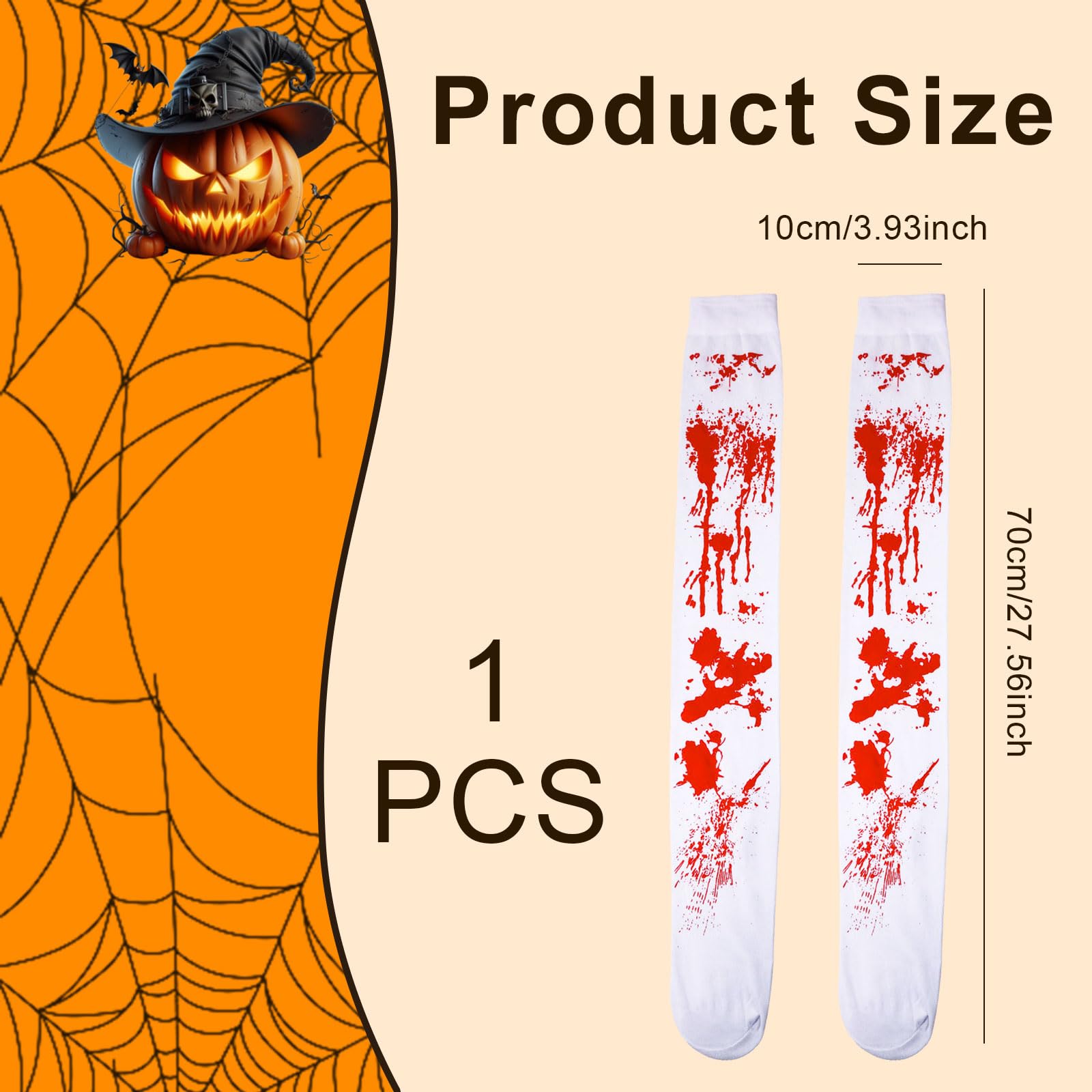 MICJLLT Halloween Blood Stained Tights for Women Uk,Day Of The Dead Tights Dress-Up Accessories Halloween Girls Costumes Nurse Bloody Socks,Zombie Tight Adults for Halloween Masquerade Cosplay - Image 2
