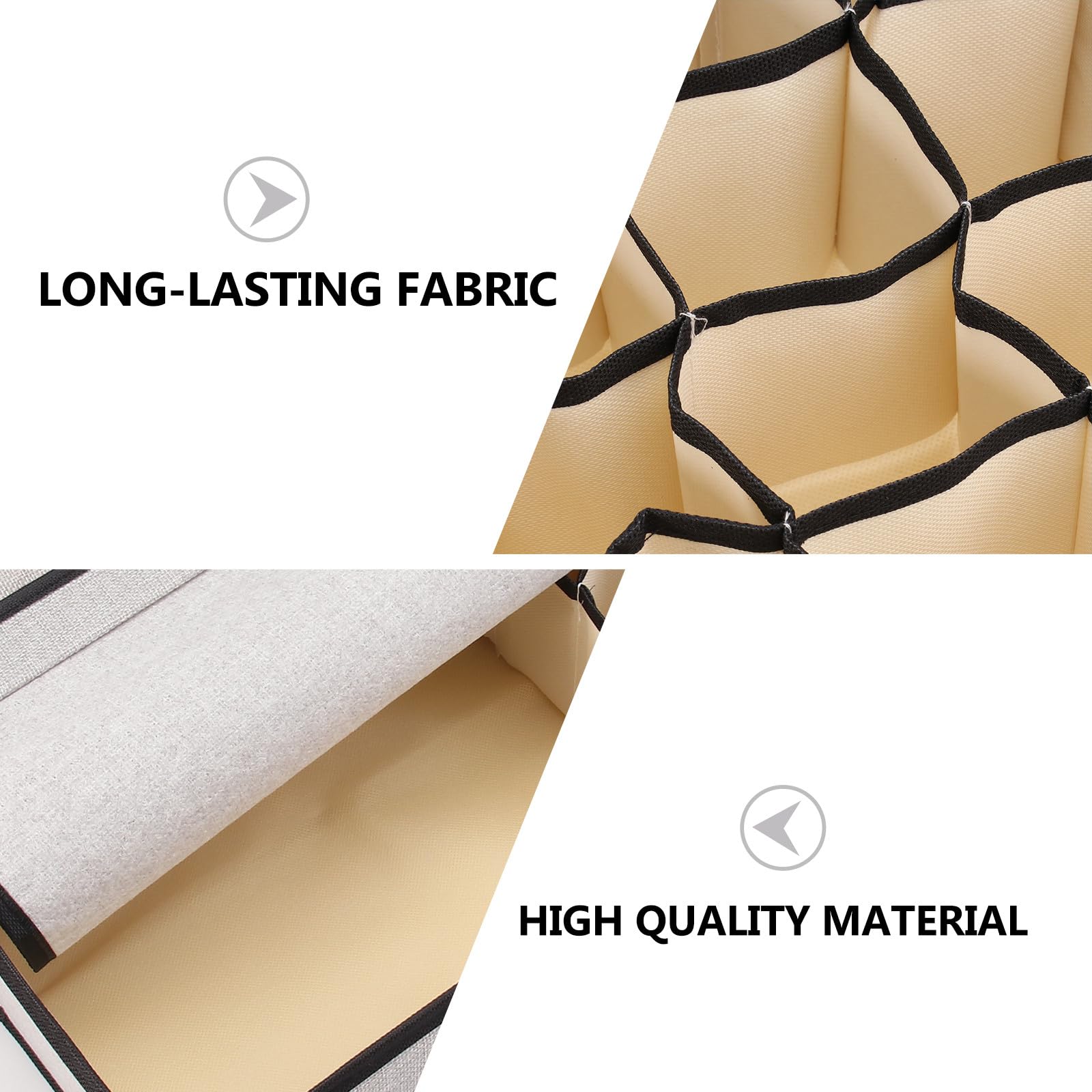 Levemolo Organizador de Cajones para Ropa Interior con Tapa Caja de Almacenamiento Multifuncional de Tela Lavable 16 Compartimentos Gris Claro para Sujetadores Calcetines y Bragas
