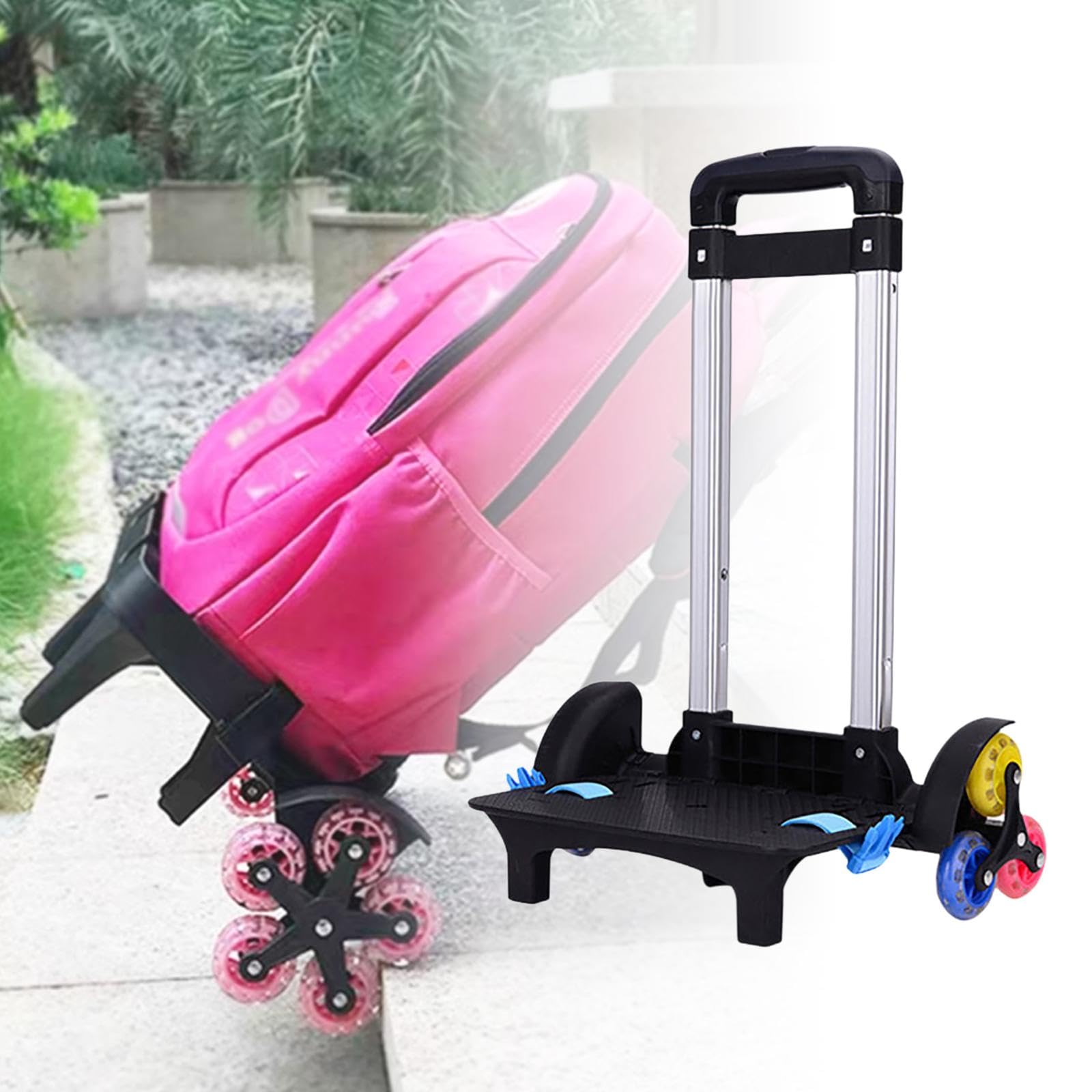 Trolley para Mochilas Escolares, Trolley para Mochilas Escolares Plegable con Ruedas, Ligero, asa extraíble, Trolley portaequipajes Nevera para Camping al Aire Libre, Picnic, niños y niñas