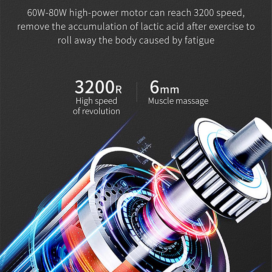 Massage Gun Deep Tissue,Percussion Massager with 9 Modes & 9 Intensities,Back Massager for Pain Relief Deep Tissue,Noise-Free,for Shoulders,Legs,Foot,Neck Massager,Massage Tools (Red) - Image 5