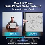 EMEET C60E Dual-Camera 4K Webcam for Streaming, Wide-Angle and Telephoto Cameras, Max 11X Hybrid Zoom & PDAF Autofocus, Remote Control, RGB Lighting, 2 Mics, Ideal for Livestreaming and Online Meeting