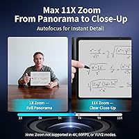 Vista 4 de EMEET C60E Cámara web de 4K de doble cámara para transmisión, cámaras de gran angular y telefoto, zoom híbrido máximo de 11X