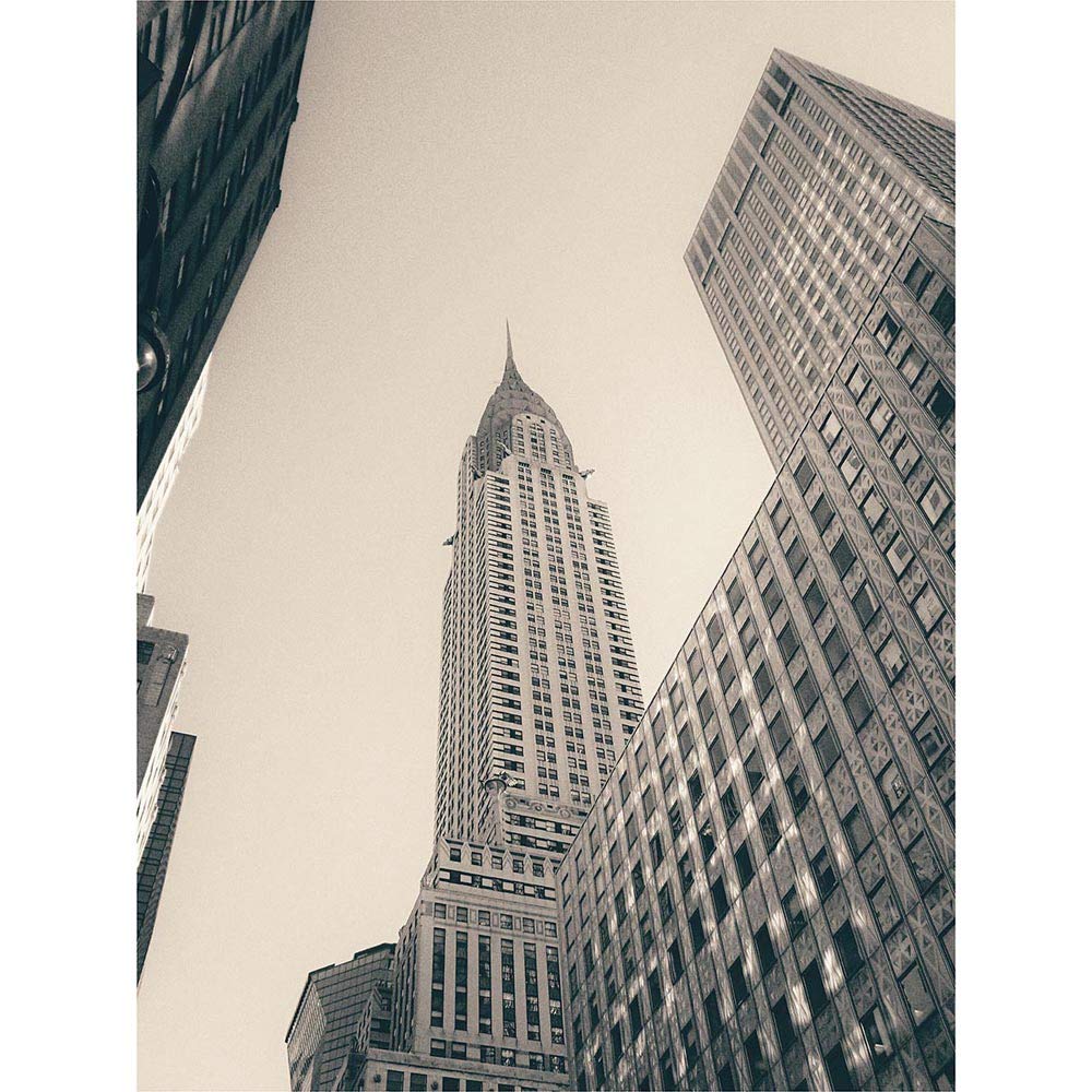 Wee Blue Coo Lextrait Chrysler Building Ny BW Art Print Poster Wall Decor 12X16 Inch