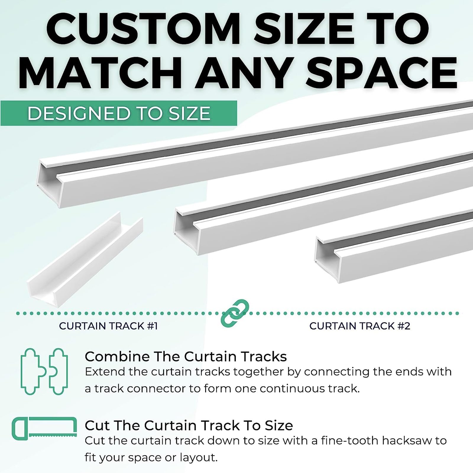 Binario Per Tende Estensibile In Acciaio - Bianco, Apertura Personalizzabile, Per Soffitto O Parete - Da 71 A 122 Cm - Foto 4