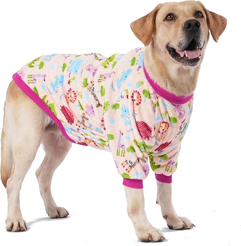 LovinPet Pijamas grandes para perros, trajes cálidos de invierno para mascotas, pijamas de franela mejoradas para perro, tela agradable a la piel,