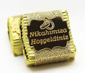 Dark Brown Nikah m za Ho geldiniz 48li Sarg l  Butik  ikolata
