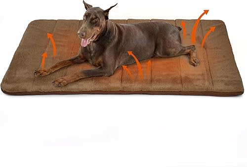 Miniatura 22 de Tapete para jaula para perros grandes, cama para perro de espuma viscoelástica de 35 x 23 pulgadas, lavable y antideslizante, almohadilla ultrasuave