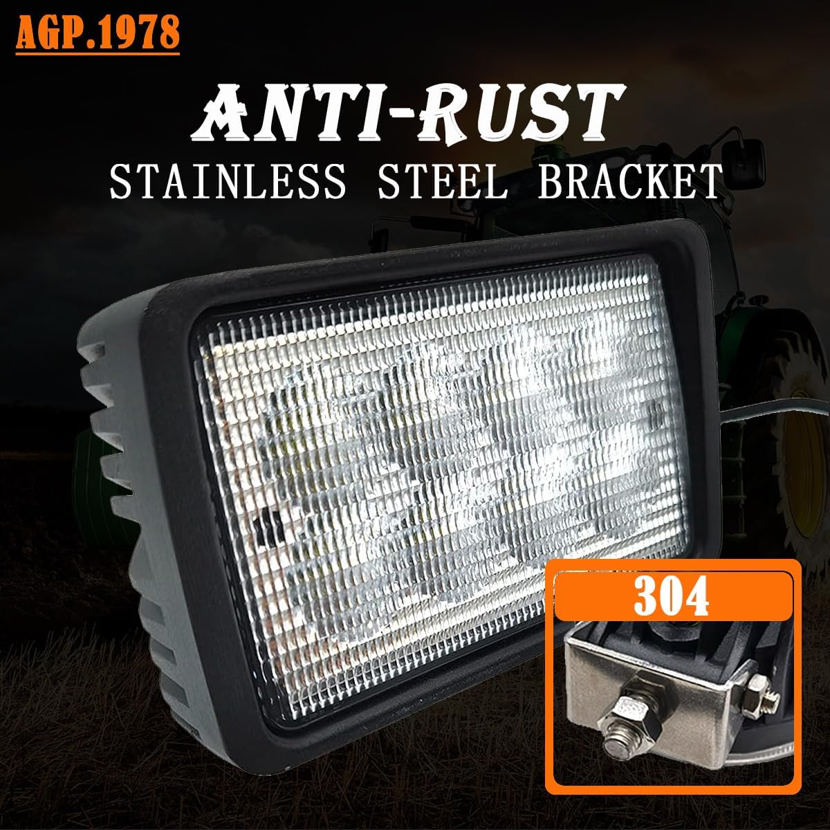 40W LED Work Light Flood Tractor Lamp LED Headlight 12V DC Flood Off-Road Light Compatible With John Deere AT208435, AT226338, AT208435, AN272464