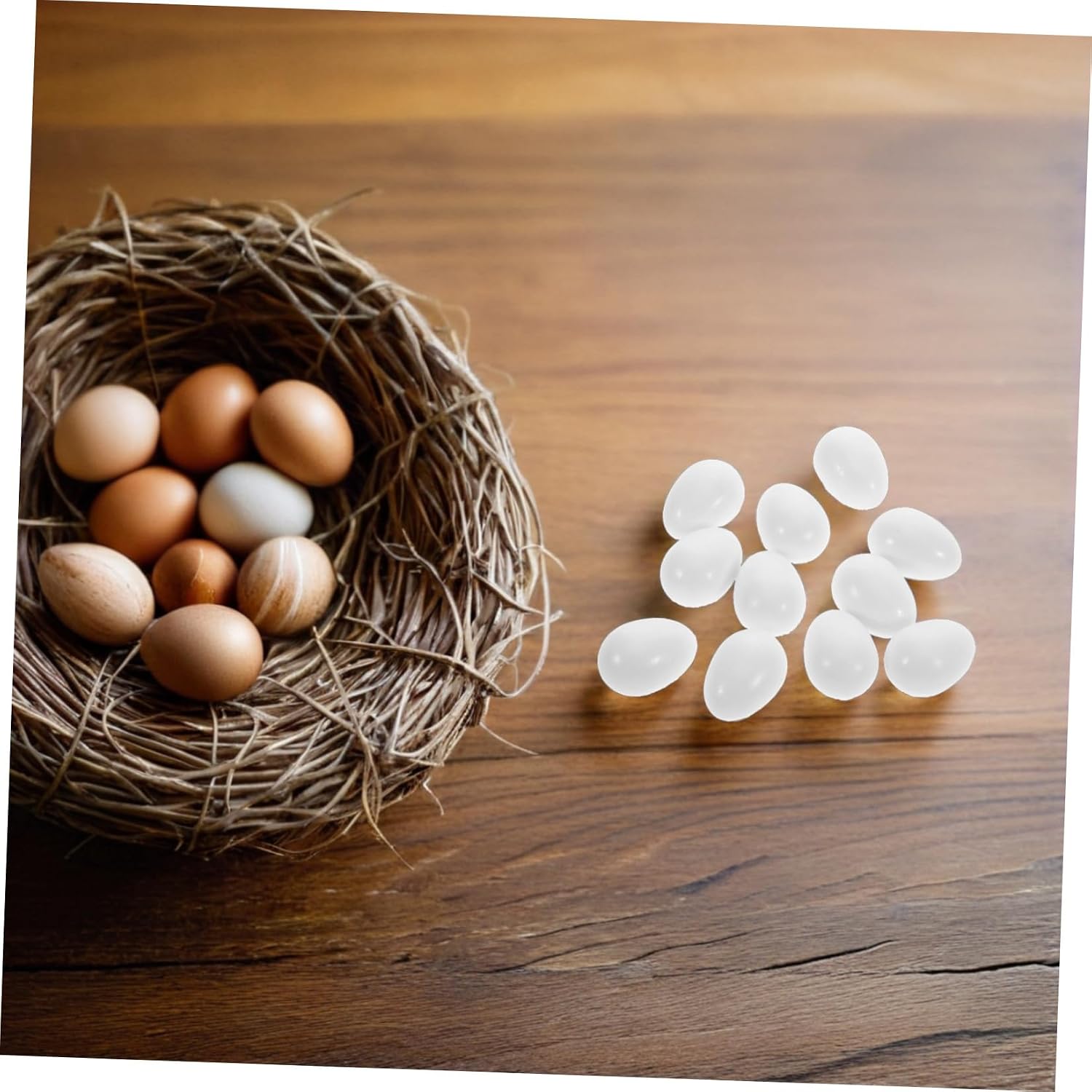 20pcs Realistic Mini Plastic Bird Eggs for Parrot Breeding and Clutch Control, Artificial Replacement Clutch Eggs with Protective Design for Bird Health