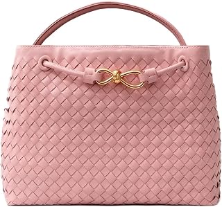 Woven Vegan Leather Tote Shoulder Bag for Women with Adjustable Shoulder Strap, Woven Handbags