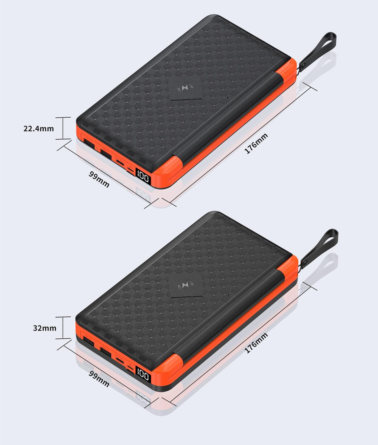 Cargador de energía solar plegable de 7000 mA 18 W, fuente de alimentación de panel solar con 2 salidas USB e iluminación LED, compatible con estación de energía portátil, cargador de batería solar al