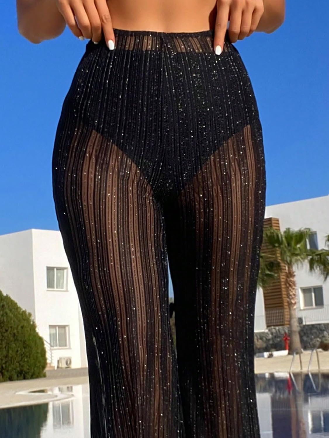 swimsuit coverup for women Mesh Leg Pants,Summer Beach