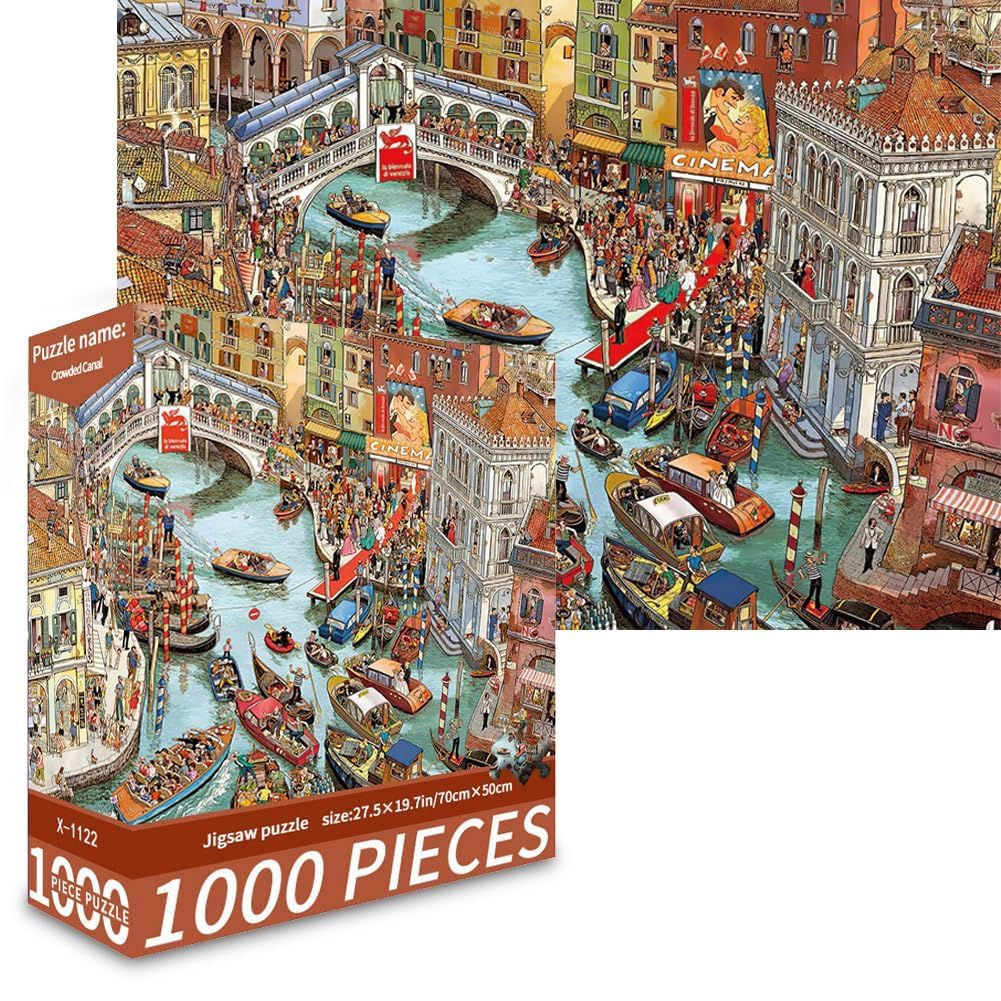 Jigsaw Puzzles For Adults 1000, Puzzles For Adults, Traffic Canal Theme Beautiful Decoration Puzzle