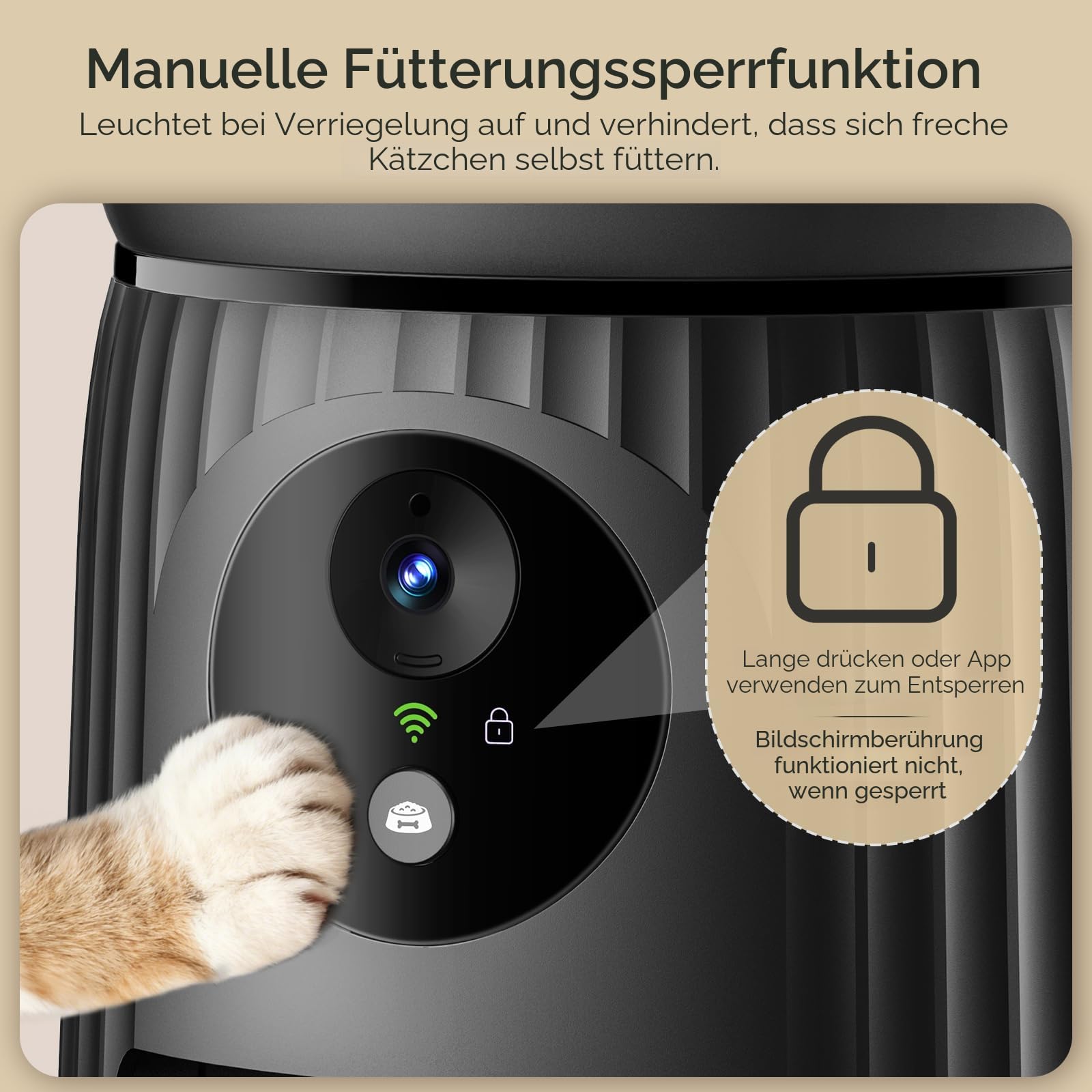 Faroro Futterautomat Katze mit WiFi, 1080P HD Video Katzenfutter Automat mit Nachtsicht, 4L Futterspender für Katzen/Hunde mit Zwei-Wege-Audio, APP-Steuerung, Anti-Blockier-Sensor & Doppelte Kraft