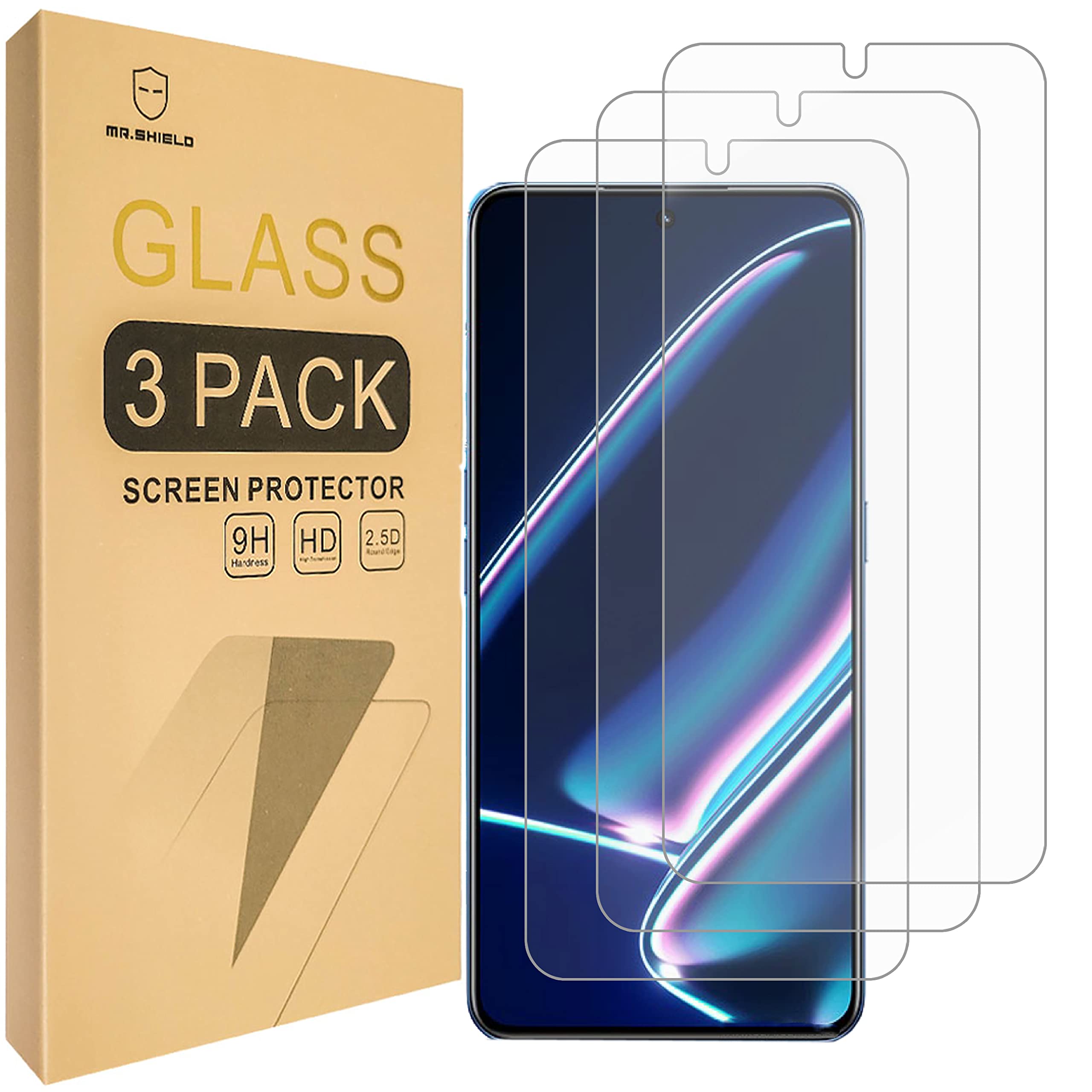 Mr.Shield [3-Pack] Screen Protector For Realme GT Neo5 SE [Tempered Glass] [Japan Glass with 9H Hardness] Screen Protector