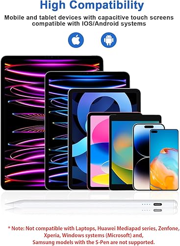 Miniatura 4 de Lápiz óptico para pantallas táctiles, pantalla eléctrica, bolígrafo para tableta, punta POM, bolígrafo táctil digital magnético compatible con