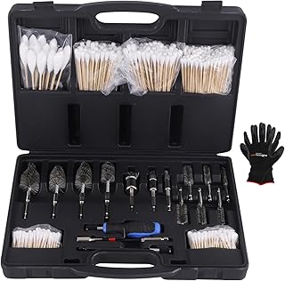 maXpeedingrods Professional Diesel Injector Seat Cleaning Kit 8090S on Cylinder Heads, with Helix Brushes, Two-Stage Brushes, Bore Brushes and Swabs, 17-Pack