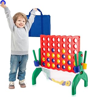 1.9 Feet Giant 4 in A Row Game, Large 4-to-Score Connect Game Set for Kids and Adults Yard/Lawn/Camping/Beach Outdoor Games, Indoor Family Kids Friends Party Game