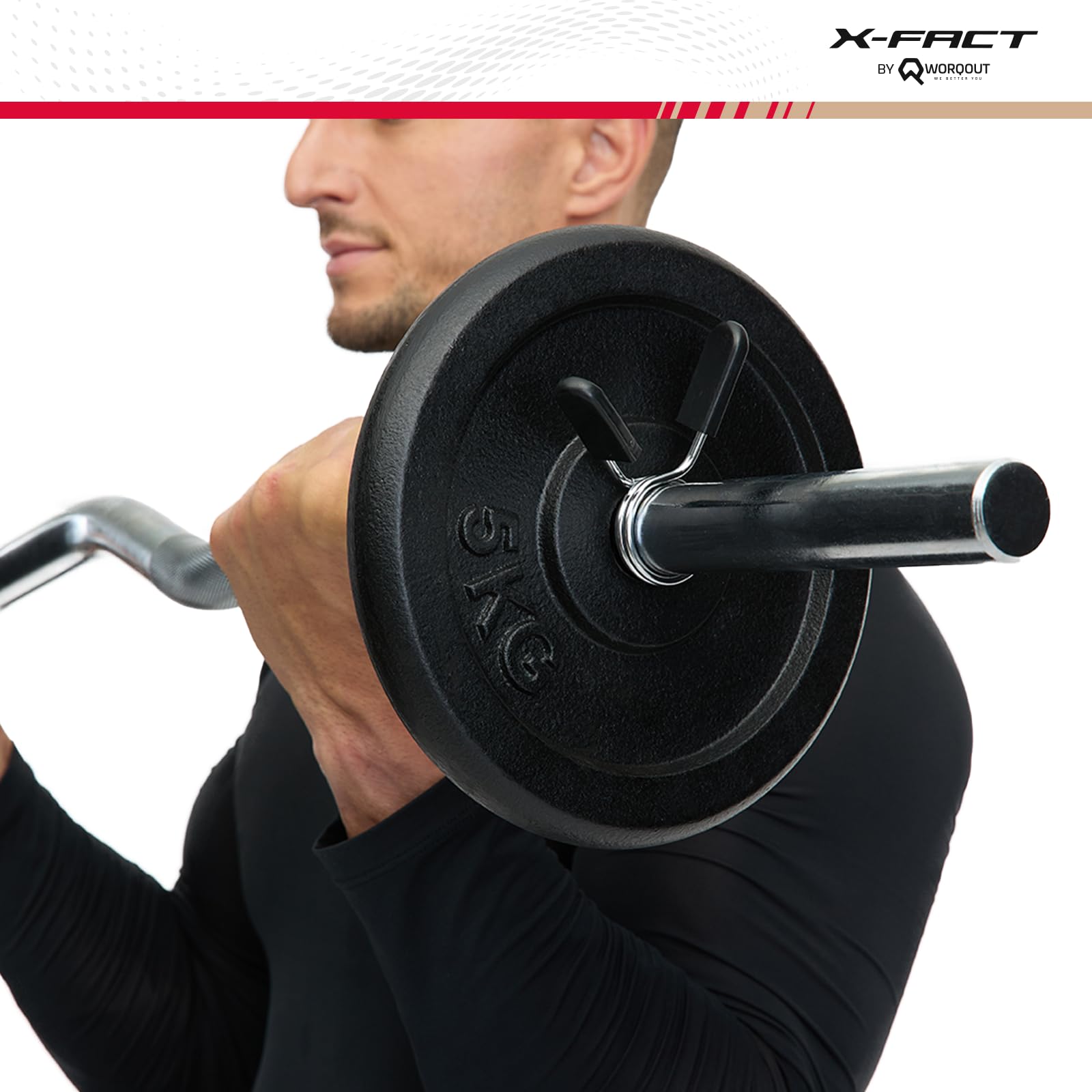 Set di dischi per bilanciere – 2 x 5 kg, Ø 30 mm, in ghisa per allenamento di forza