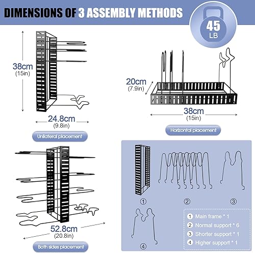 Miniatura 2 de Organizador de sartenes estante para ollas con 3 métodos de bricolaje organizador de ollas y sartenes ajustable con 8 niveles organizador de ollas