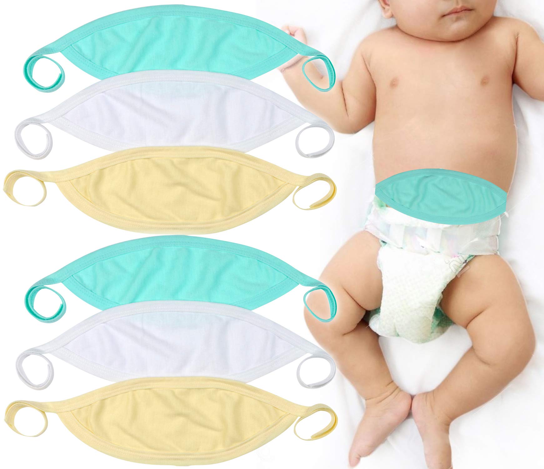 ToBeInStyle Babies' 6-Pack Comfortable Newborn Baby Belly Binder - Pastel - One Size