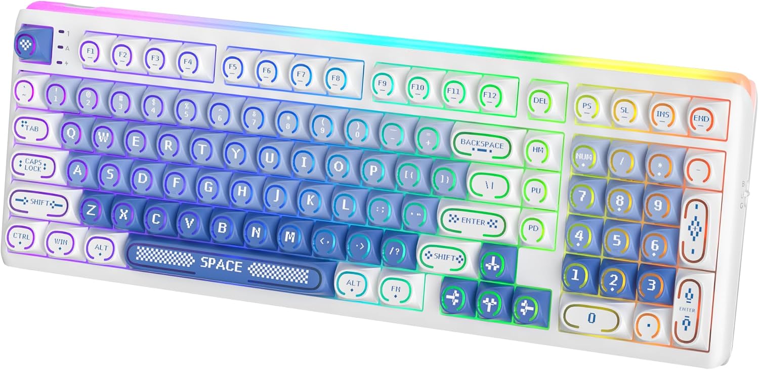 RK ROYAL KLUDGE R99 RGB Dual 8K Wireless Mechanical Keyboard w/Light Bar