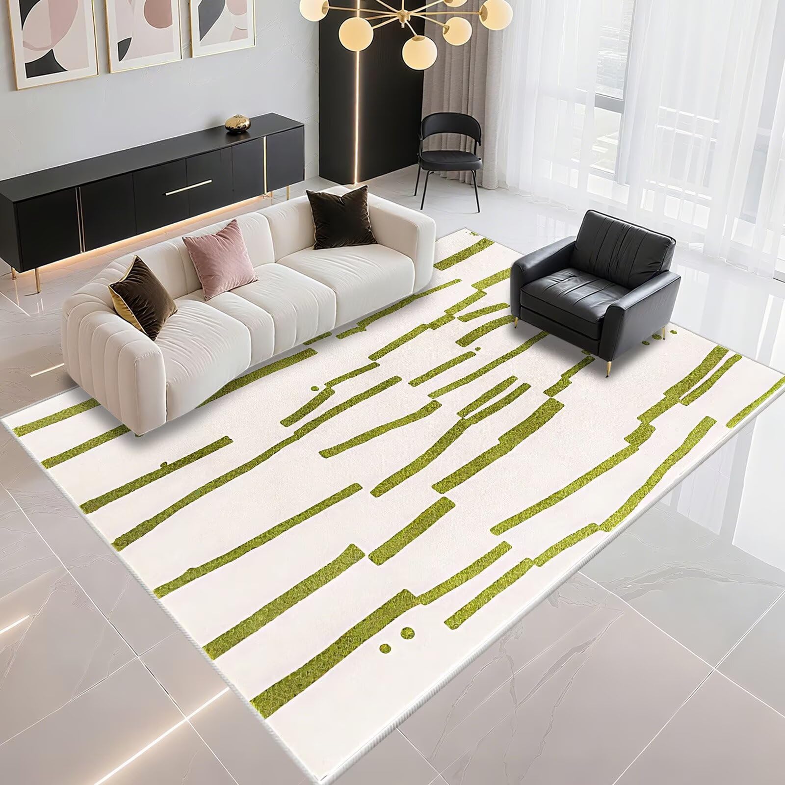 Tapis d'été anti bruit haut de gamme aux rayures modernes raffinées