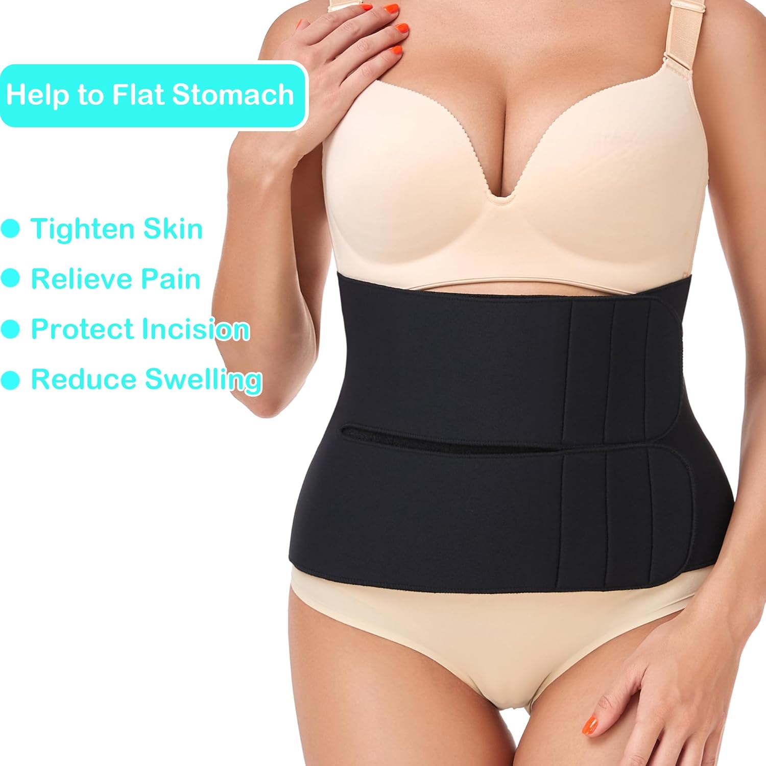 Abdominal Binder Post Surgery Tummy Tuck after Hysterectomy Stomach Waist Compression Wrap