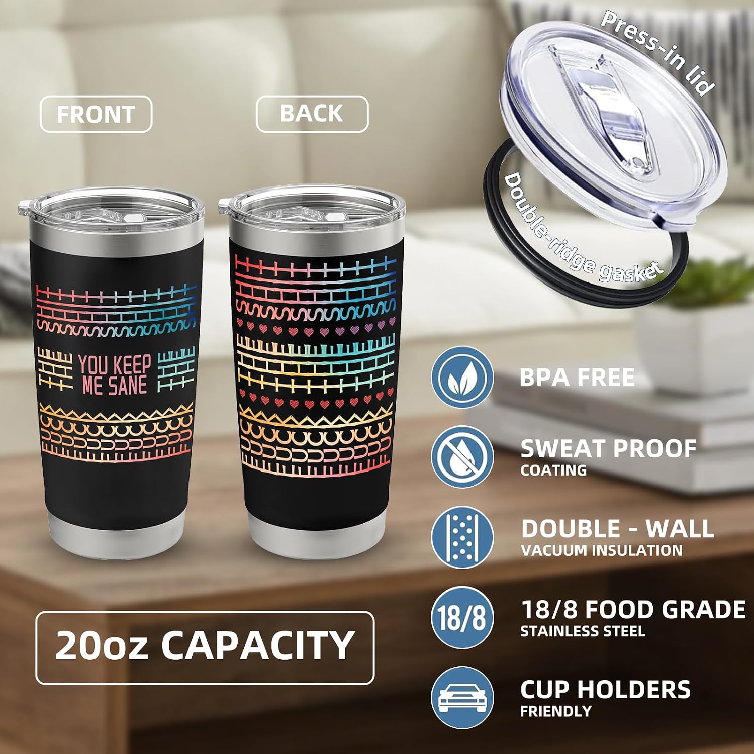 TheClover Hidden Message Tumbler for Women Men - 20 Oz Stainless Steel Hidden Message Coffee Mug,Funny Coffee Mugs Novelty Gift for Coworker image 2
