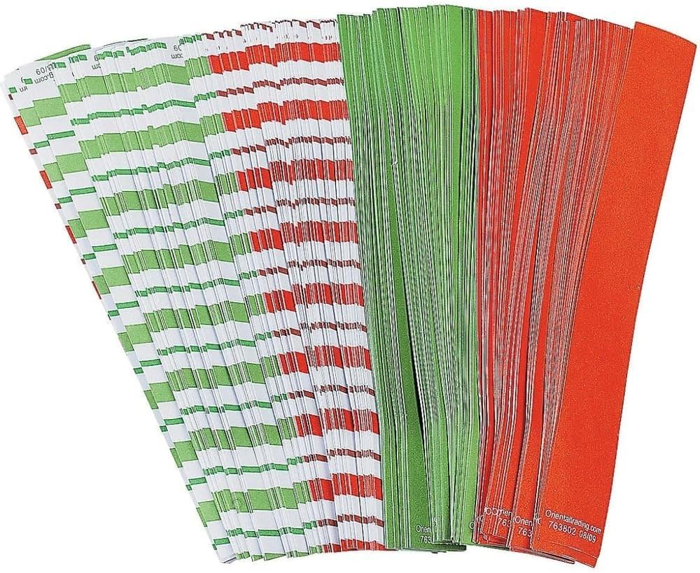 Red and Green Candy Striped Paper Chains - Bulk Set of 500 - Christmas Craft Projects