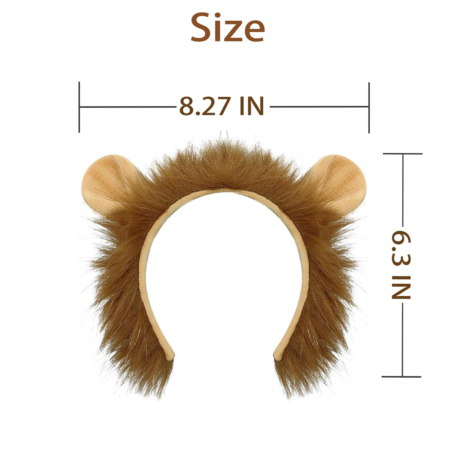 SIOTMERA 8Pack Lion Ears Headband - Plush Realistic Animal Hairband Costume, Halloween Cosplay Birthday Washing Face Makeup Party Mardi Gras Accessories Unisex