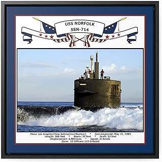 USS Norfolk SSN 714 Navy Ship Floating Frame Photo-629SSN714