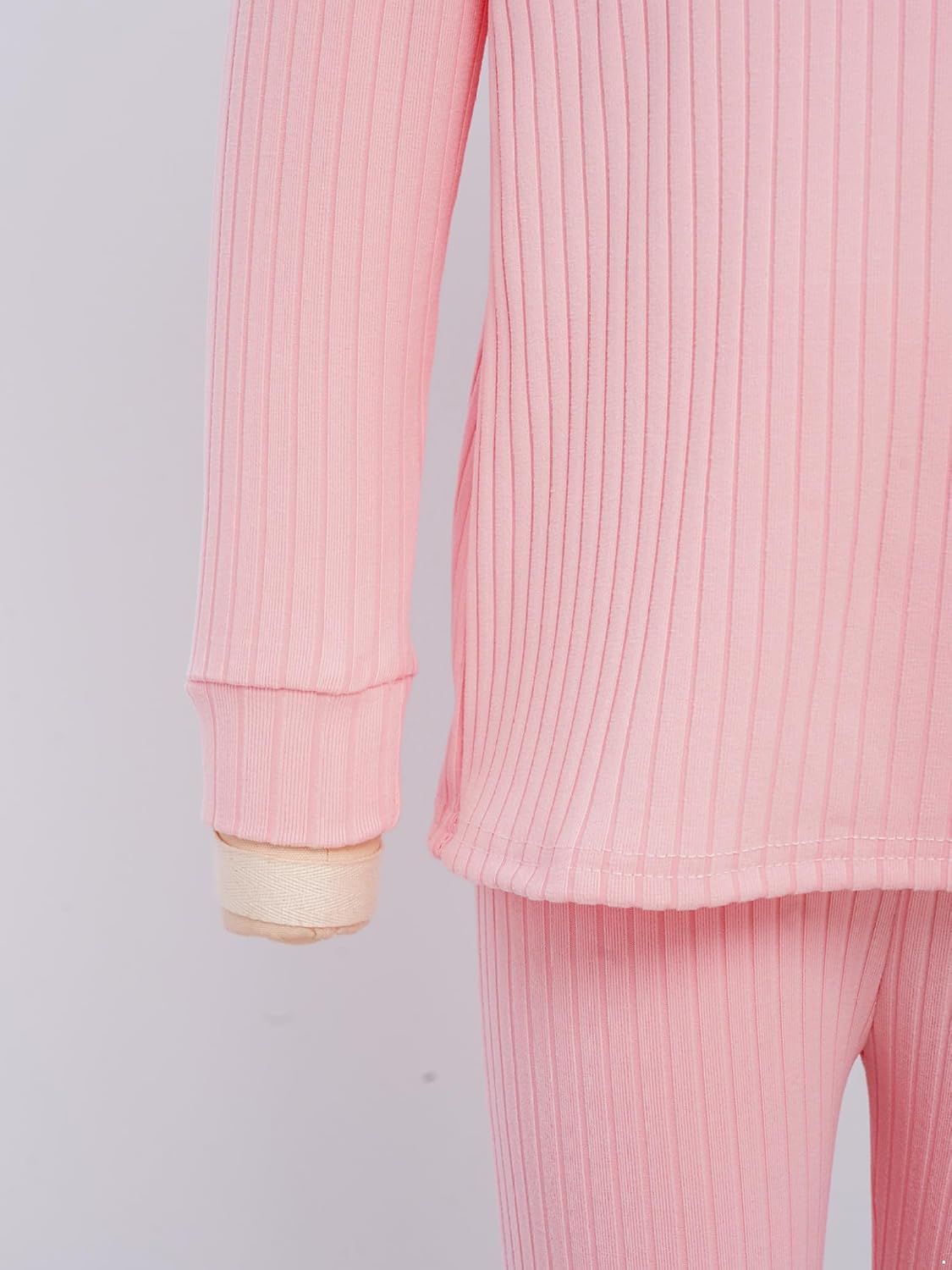 Unisex Kids Thermal Underwear Fuzzy Thermal Shirt Fleece Undershirts and Pants Tights Set