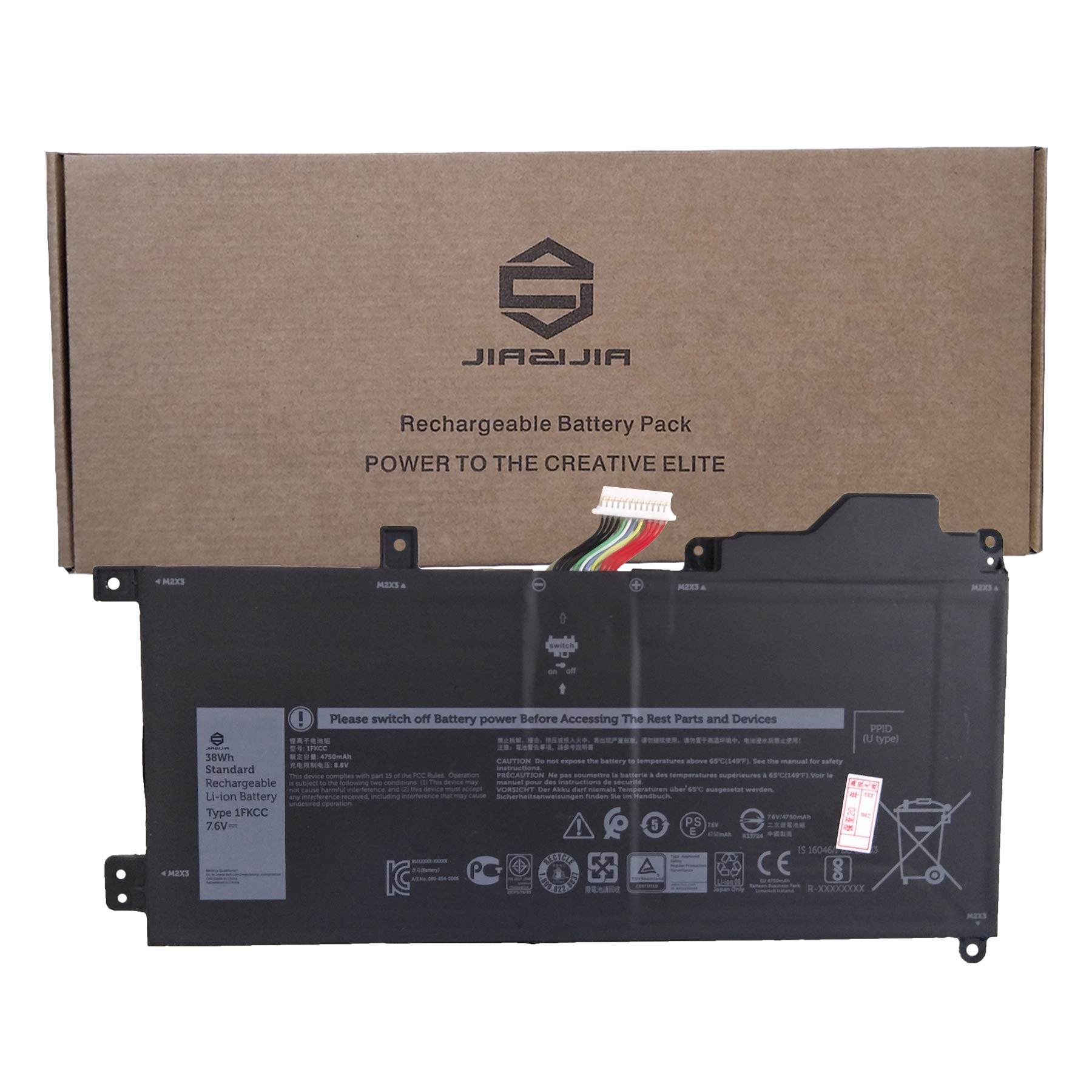 JIAZIJIA 1FKCC Laptop Battery Replacement for Dell Latitude 7200 7210 2-in-1 Series Notebook 09NTKM 