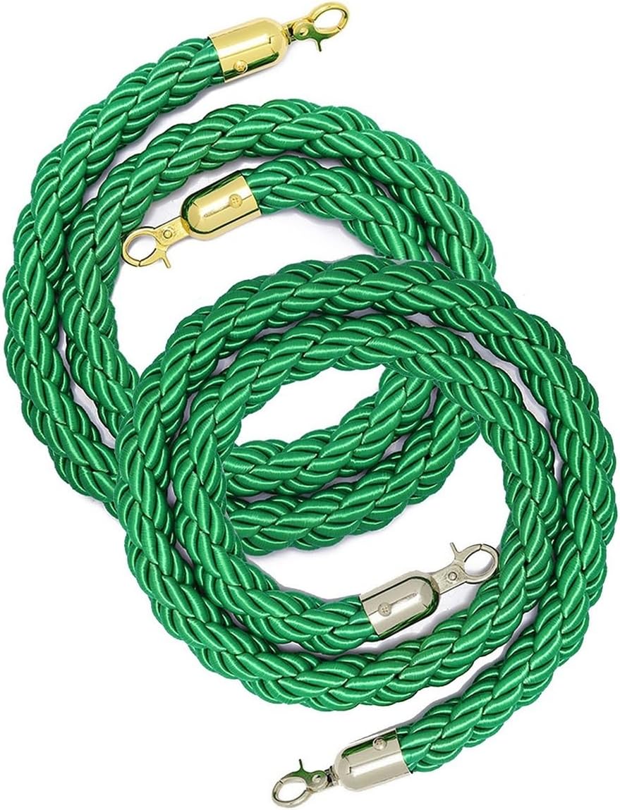 Crowd Control Barrier Ropes - Hemp Rope Queue Management Polished Snap Hooks Stanchion Queue Safety Ropes for Event Line Control and Post Barriers