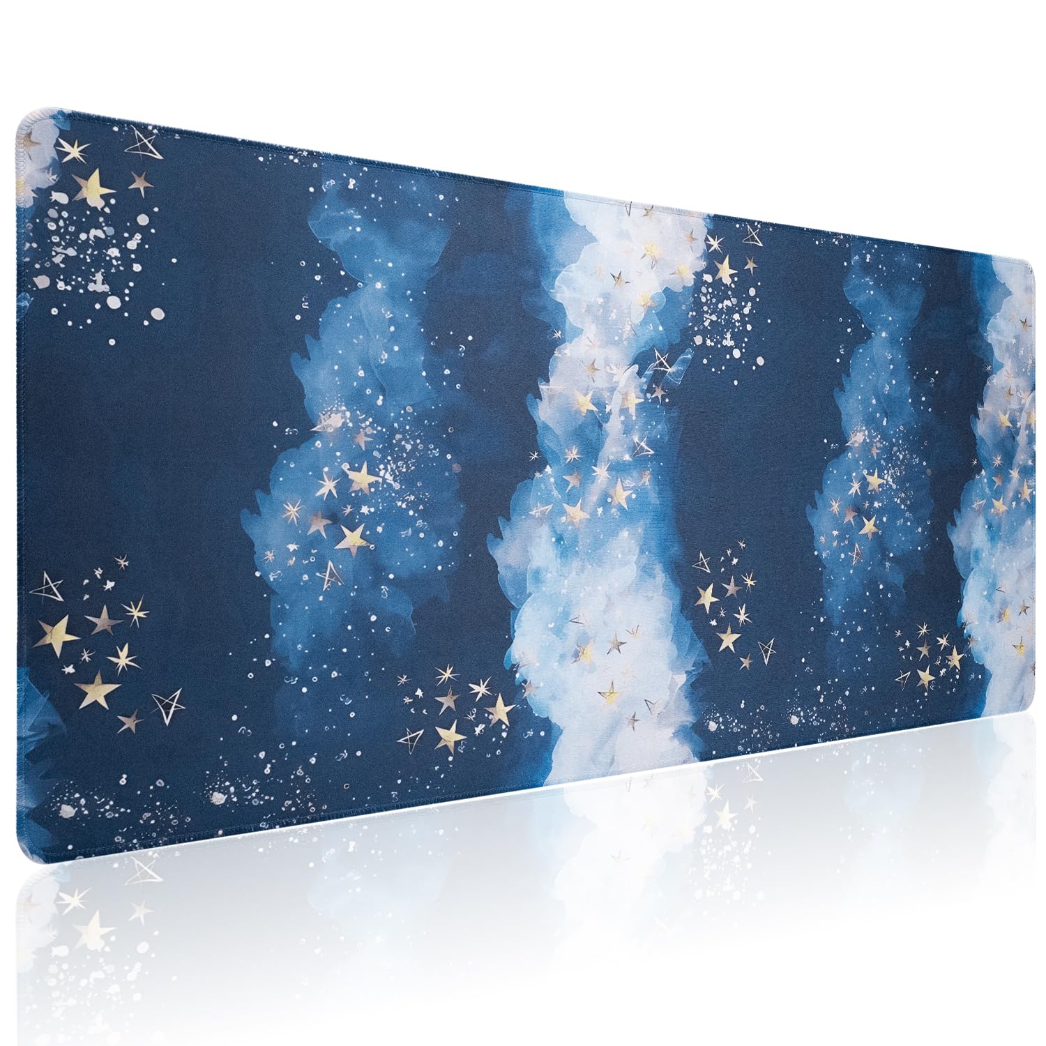 Bloss Large Gaming Mouse Pad XL Desk Mat, Mousepads, Extended Desk Pad, Mouse Mat with Anti-Slip Rubber Base-Blue Star Sky (31.5 x 15.7 x 0.12 Inches)