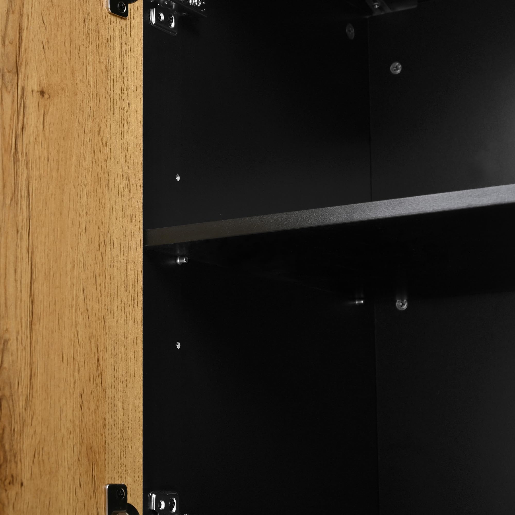 vutizal Aparador blanco con diseño geométrico y curvas, mueble de comedor grande, armario con bisagras silenciosas – Moderno aparador para sala de estar, 160 cm