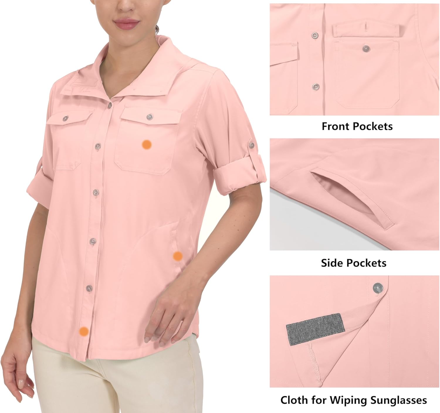 Little Donkey Andy Women's Hoodie Long Sleeve Shirt UPF 50+ Sun Protection Outdoor Quick Dry Fishing Hiking Shirts