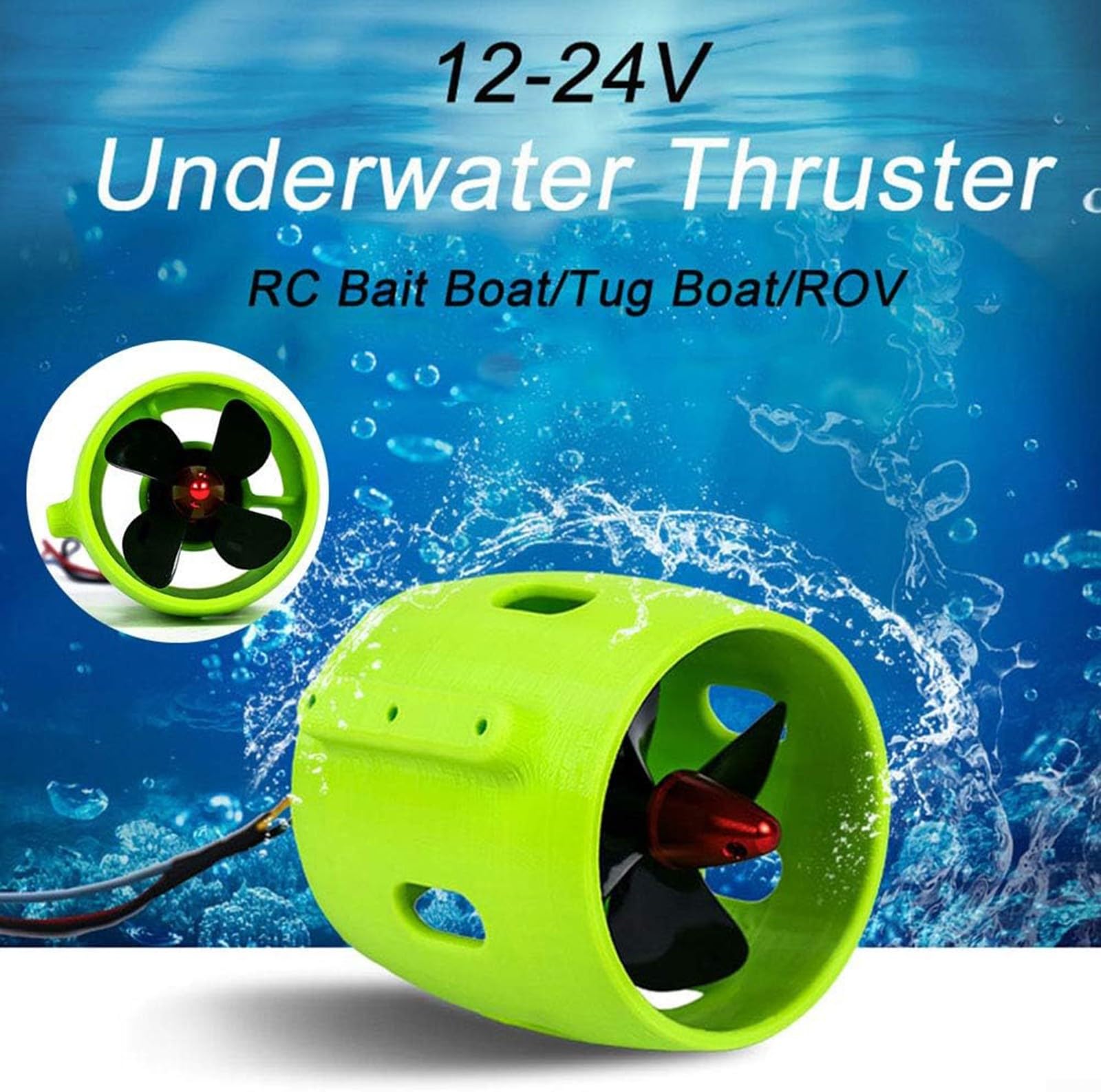 Propulseur Sous-Marin Brushless 12-24V – Moteur Puissant Pour Kayak, Paddle, Bateau Pêche – Sens Horaire