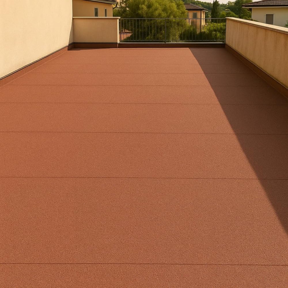 FORTUNATO Guaina Bituminosa Ardesiata CASASCIUTTA Impermeabilizzazione Isolamento Tetti Terrazze Coperture Rotolo 1x10 m (Rosso, 1 x 10 m)