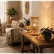 AFORTLO Table Desk Lamp,Small Rattan Hollow-Out Wicker Bamboo Boho Decorative Nightstand Night Light Solid Wood Base Lamp for Bedroom,Living Room,End Table or Office with Bulb(Rattan Hollow-Out) Product Image 4