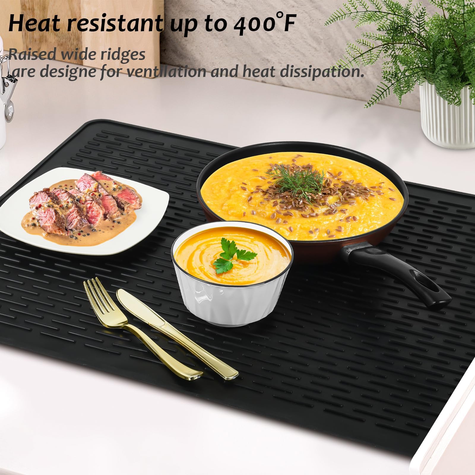 Coperture per piano cottura elettrico, 71 x 50 cm, in silicone, resistente al calore, protezione per piano cottura in ceramica, protezione per piano cottura in camper, tappetino per asciugare i piatti