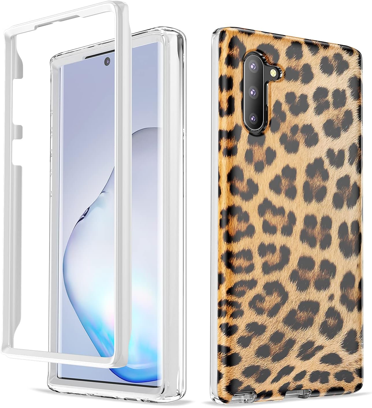 GOLINK Full Body Shockproof Protective Case for Samsung Galaxy Note 10 (2019 Release), Slim Stylish Bumper Case Without Built-in Screen Protector(Leopard)