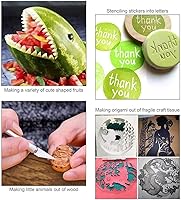 Vista 6 de DIYSELF Paquete de 23 cuchillos de precisión para manualidades, 1 cuchillo Exacto con 20 cuchillas de repuesto para arte, álbumes de recortes