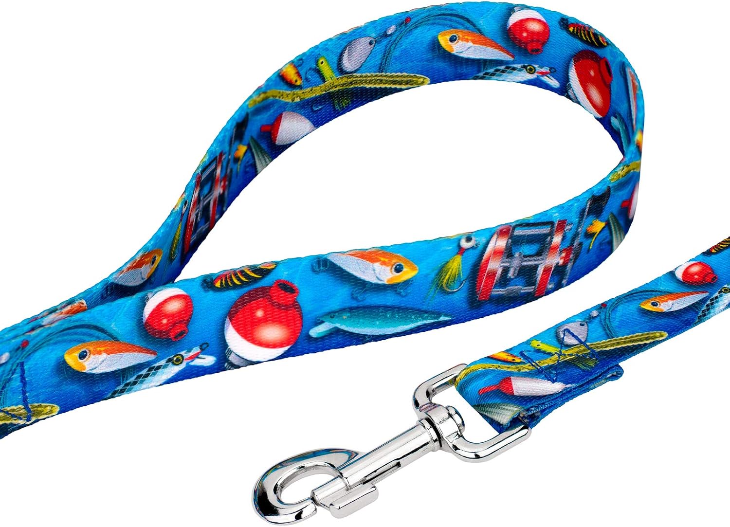 Country Brook Petz - Gone Fishin' Martingale Dog Collar and Leash - Sports and Athletics Collection Featuring Spirited Designs (1/2 Inch, Extra Small)