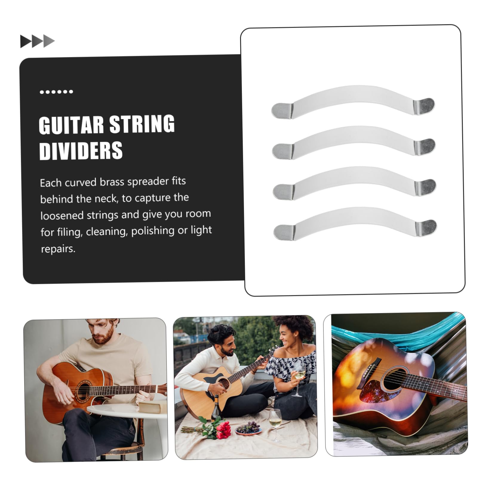 ibasenice 20pezzi Strumenti Per Liutaio Distanziatori Per Corde Per Chitarra Utensili Di Riparazione Per Manutenzione Fretboard e Nut