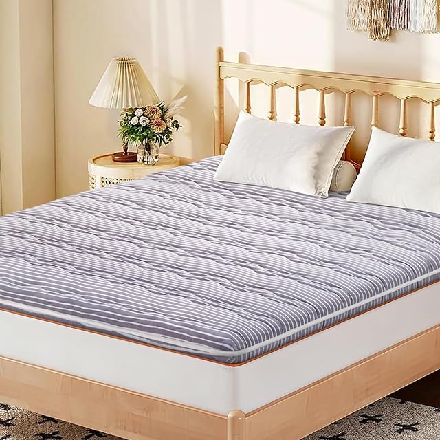 High-Density Foam Mattress Topper Twin, Extra Thick Soft-Support Quilted Bed Mattress Pad - Breathable & Hypoallergenic, Noiseless Bed Topper for Back Pain Relief