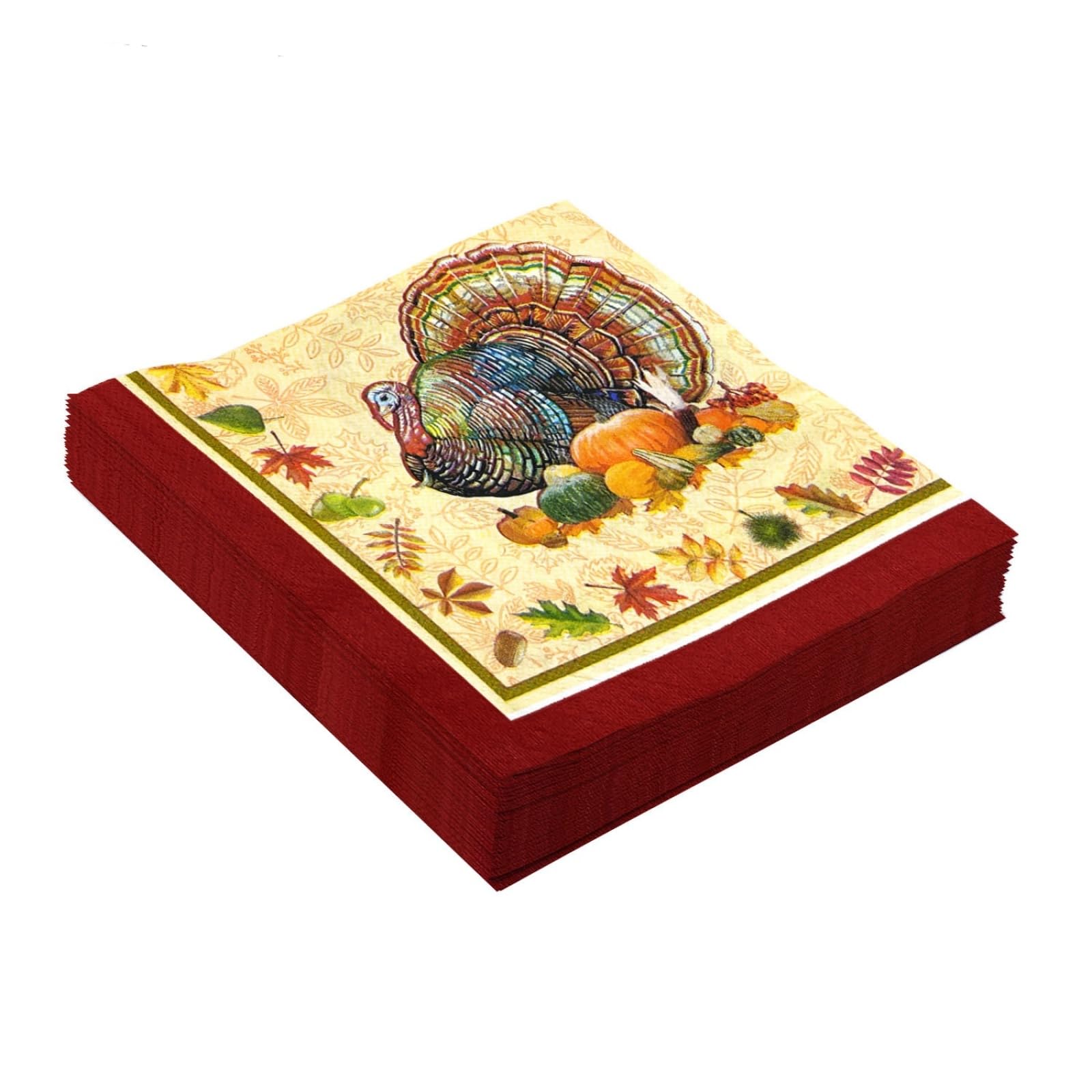Tovaglioli di Carta Retro Verde Rosso Tovaglioli per Decoupage Decorati Tovaglioli Bar Compleanno Carta Lgienica Tovagliolo Decorazione Da Tavola Usa e getta Per Matrimoni Feste 30 Packs(33x33cm)