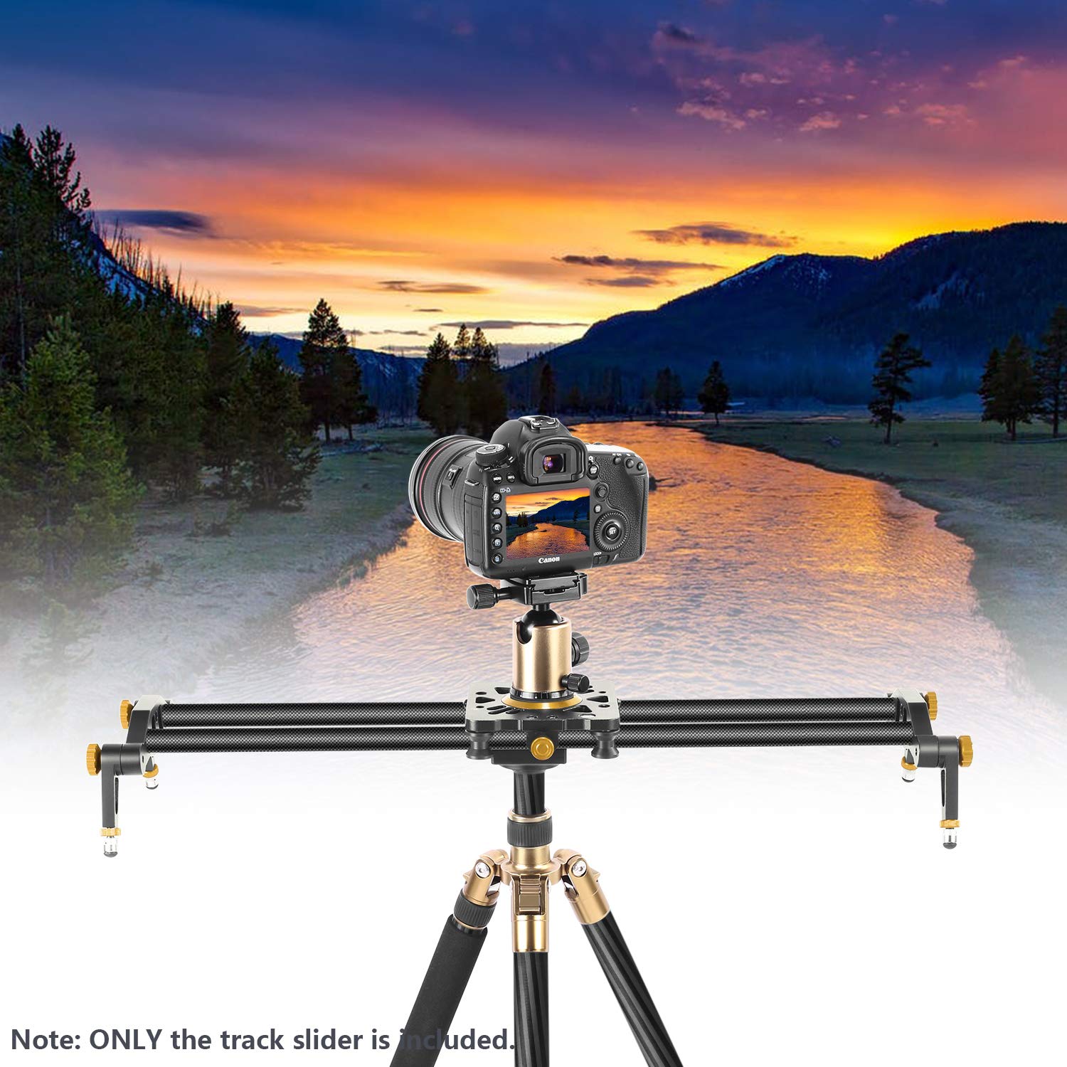 Neewer 100 centimètres Glissière Slider Rail de Stabilisateur en Fibre de Carbone avec 6 Roulements pour Caméra DSLR Caméscope Vidéo DV Tournage, Charger Jusqu'à 8 kilogrammes